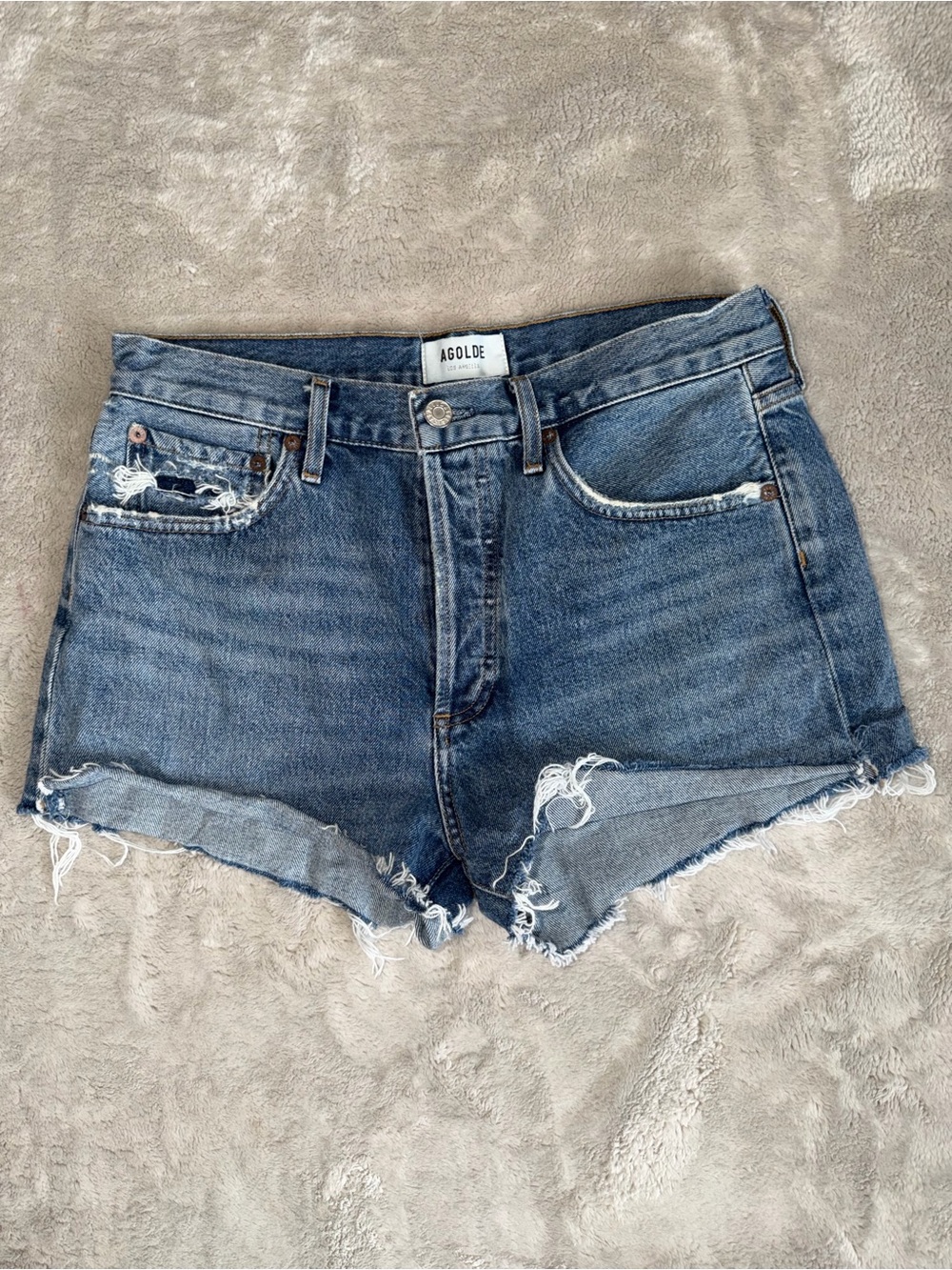 Agolde Parker Short Button Fly In Lowkey Women’s Size 27
